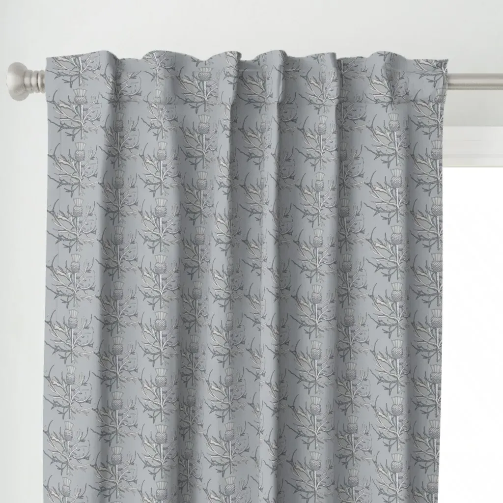 Scottish Garden Thistle Curtain Panel - Gray alternate view