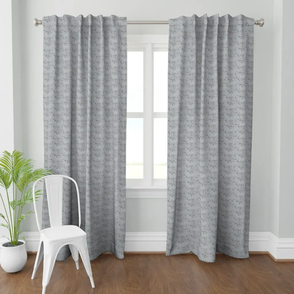 Scottish Garden Thistle Curtain Panel - Gray product