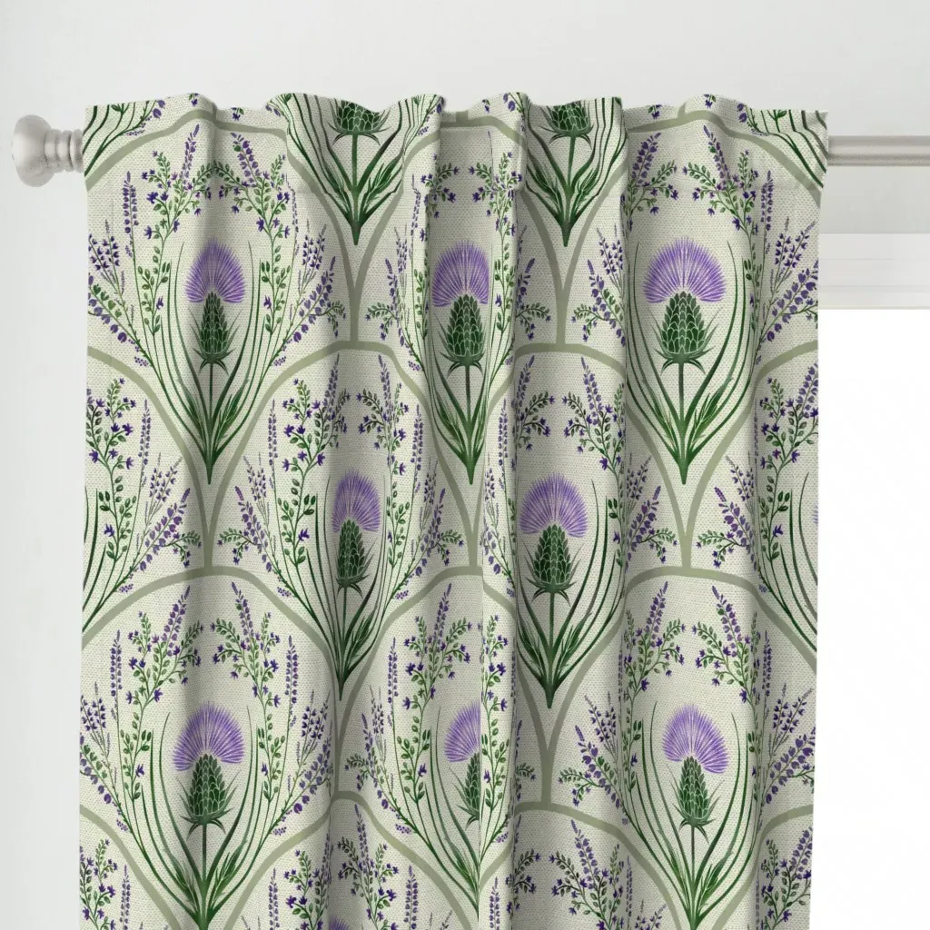 Scottish Thistle Large Curtain Panel - Purple alternate view