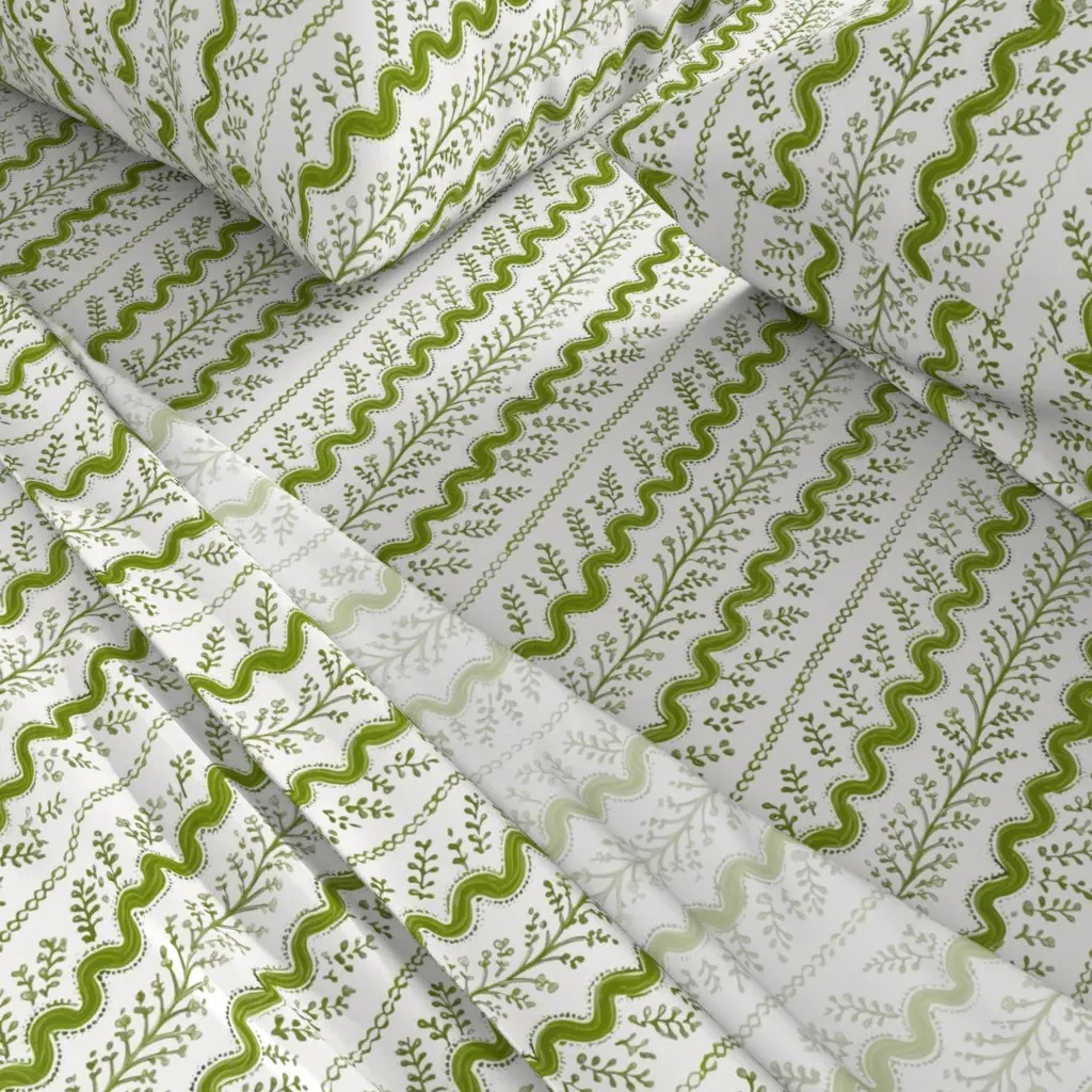 Scout Stripe Cal King Sheet Set - Olive Green alternate view