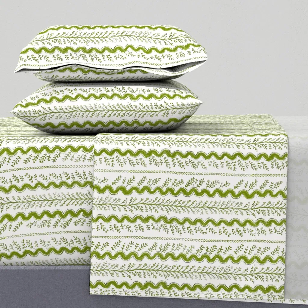 Scout Stripe Cal King Sheet Set - Olive Green product