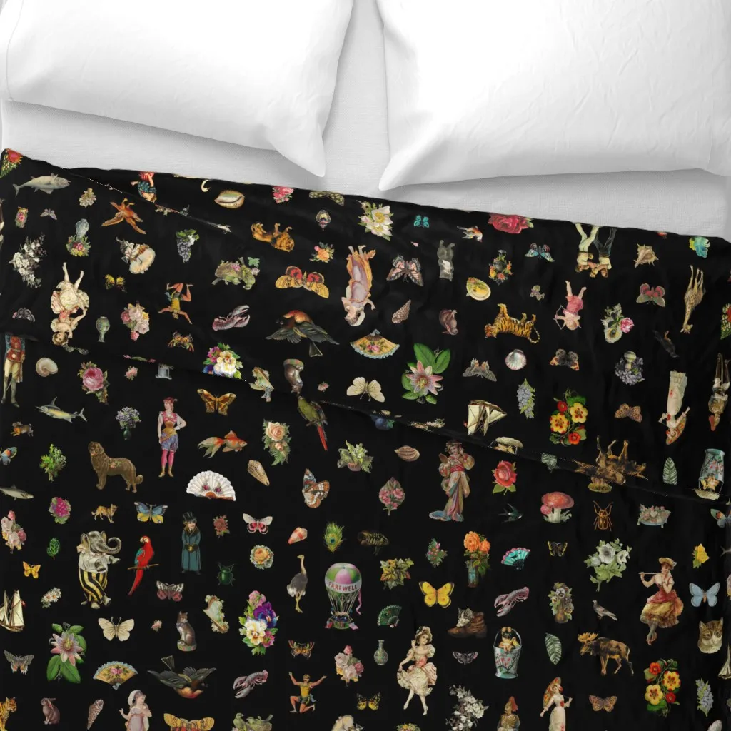 Scrap Pattern Duvet Cover - Black alternate view