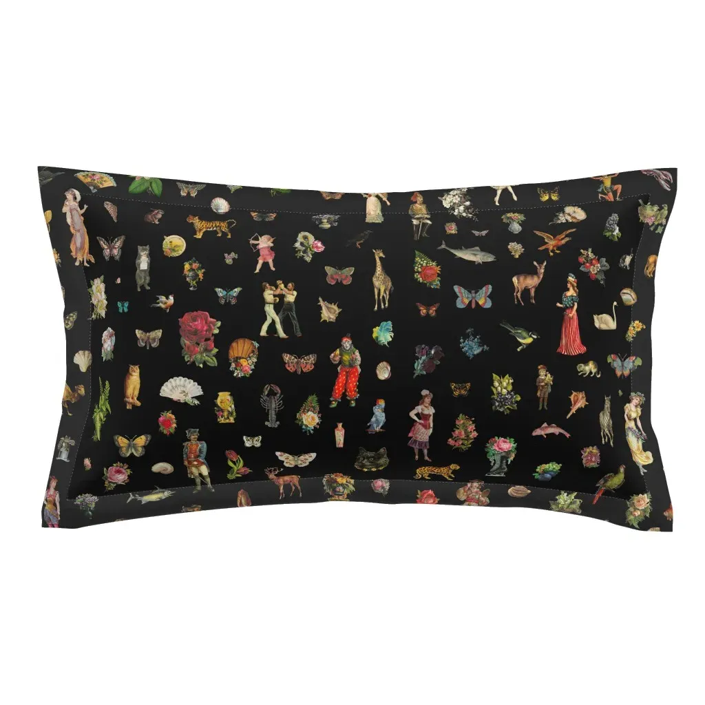 Scrap Pattern King Pillow Sham - Black product