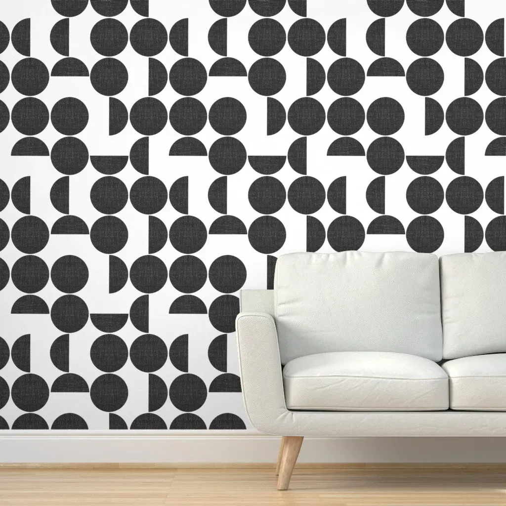 Screenprint Circles Peel and Stick Wallpaper - Dark Gray product