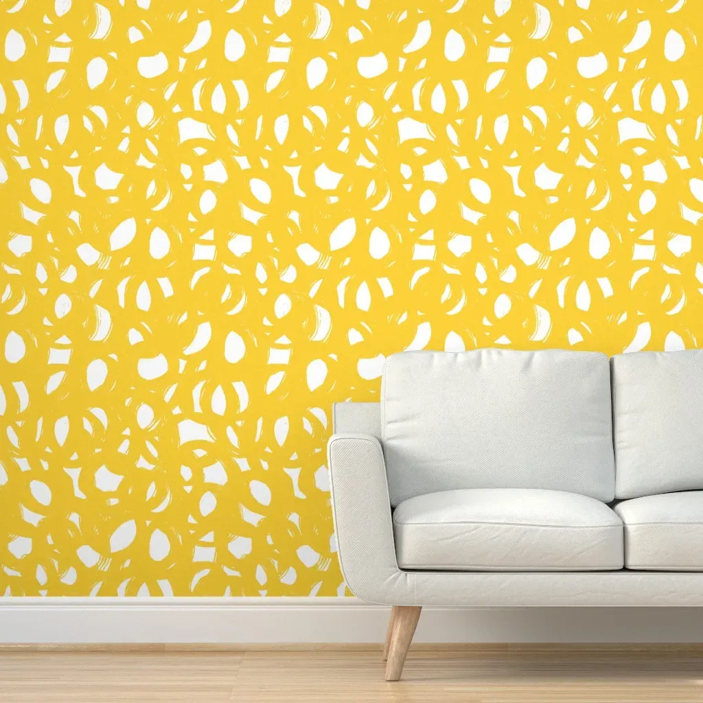 Scribble Abstract Peel and Stick Wallpaper - Yellow product