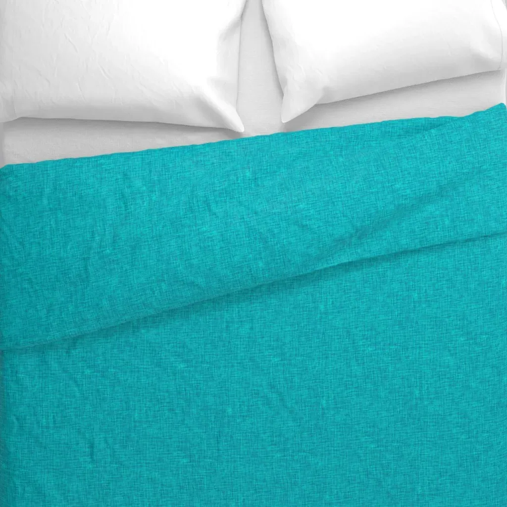 Scritch Scratch Textured Plaid Duvet Cover - Aqua alternate view