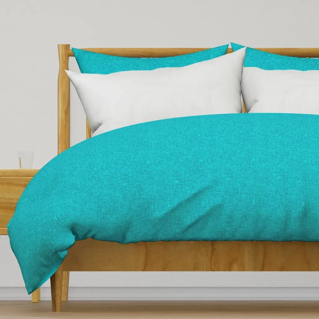 Scritch Scratch Textured Plaid Duvet Cover - Aqua product
