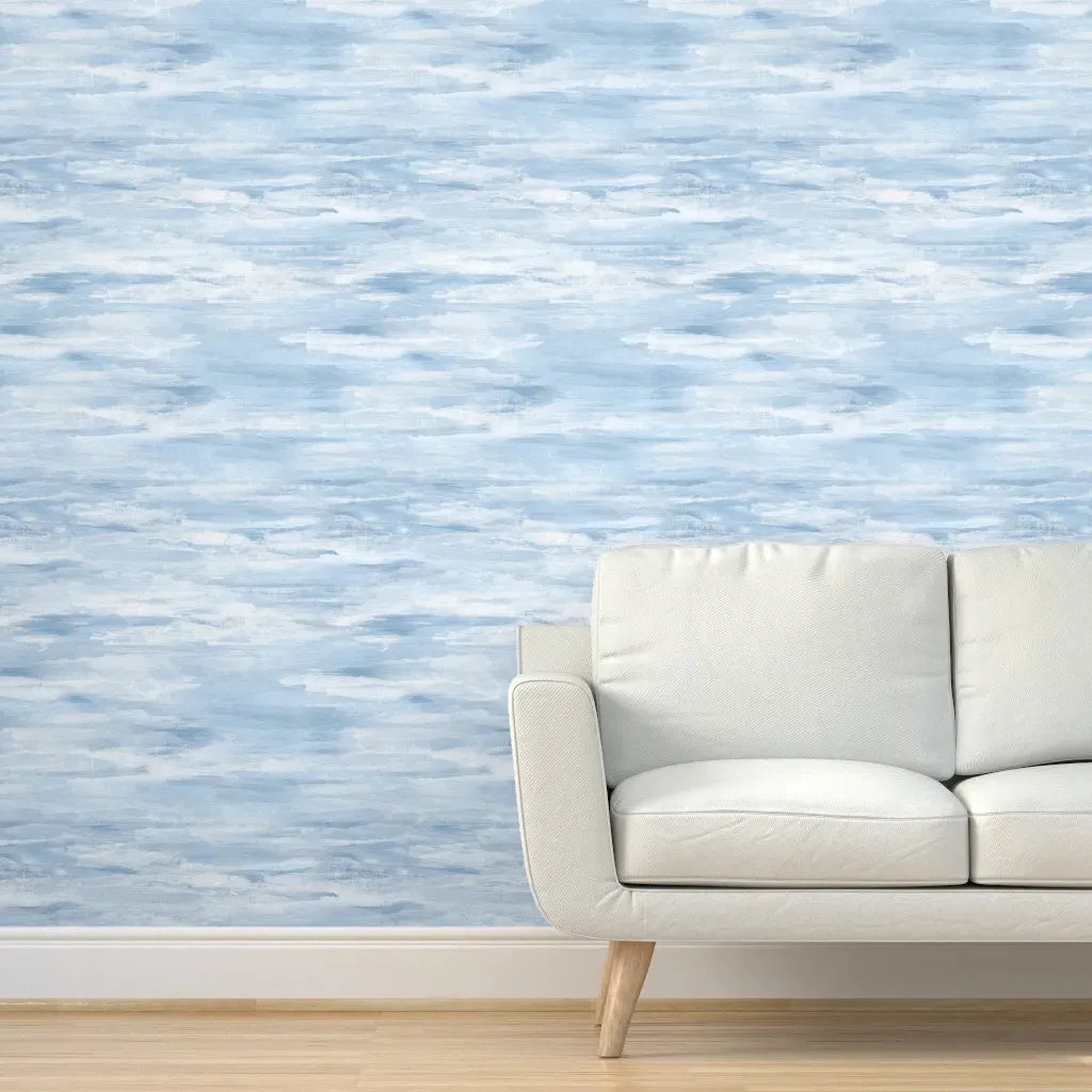Sea And Sky Canvas Peel and Stick Wallpaper - Light Blue product