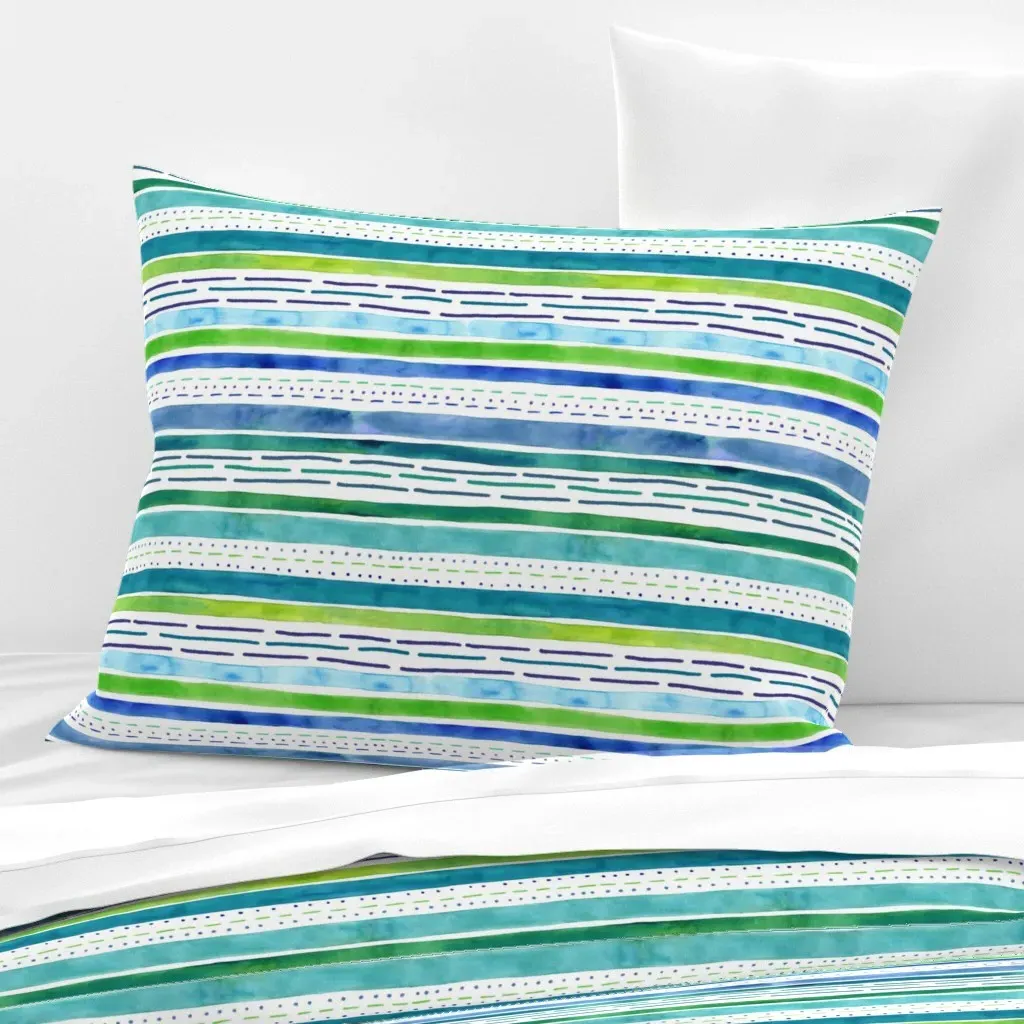 Sea Currents Standard Knife Edge Pillow Cover - Teal, Cotton Sateen product