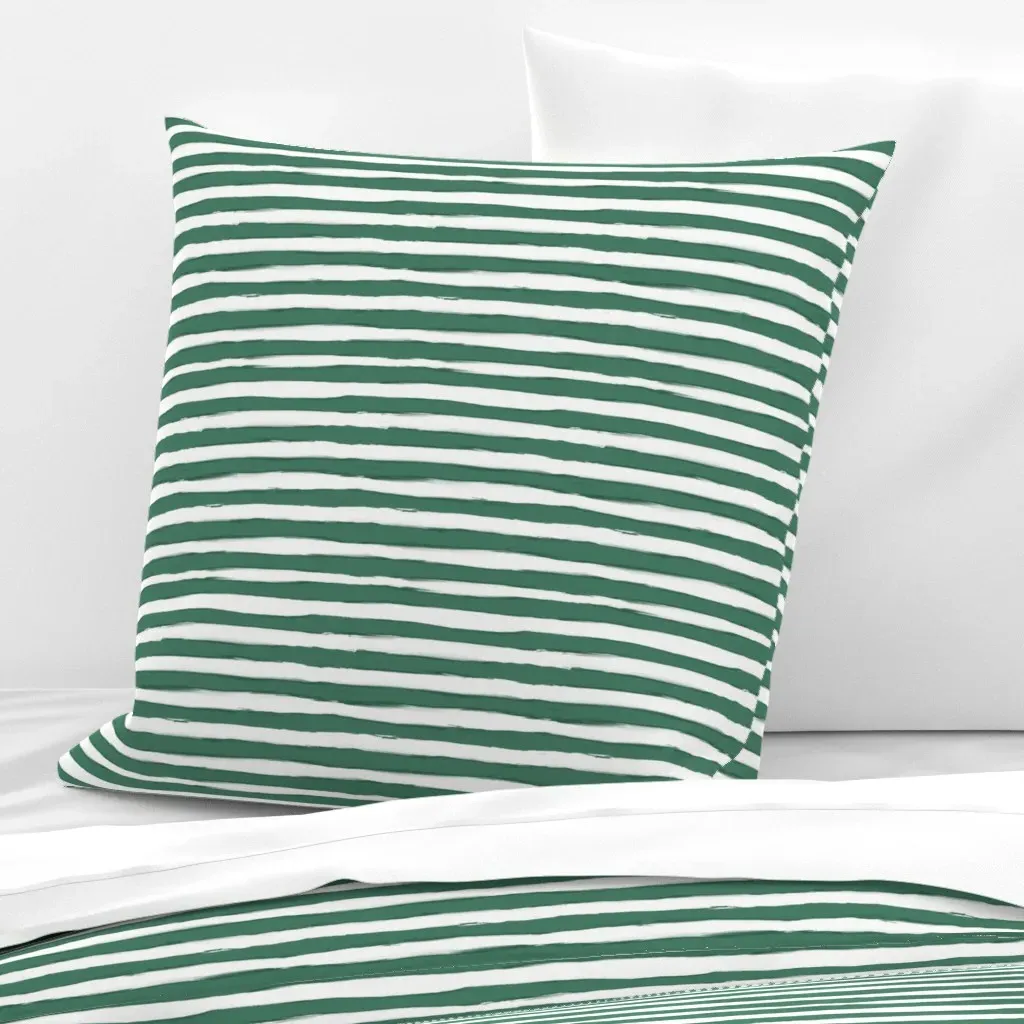 Sea Green Handpainted Stripes Euro Pillow Sham - Seafoam Green product