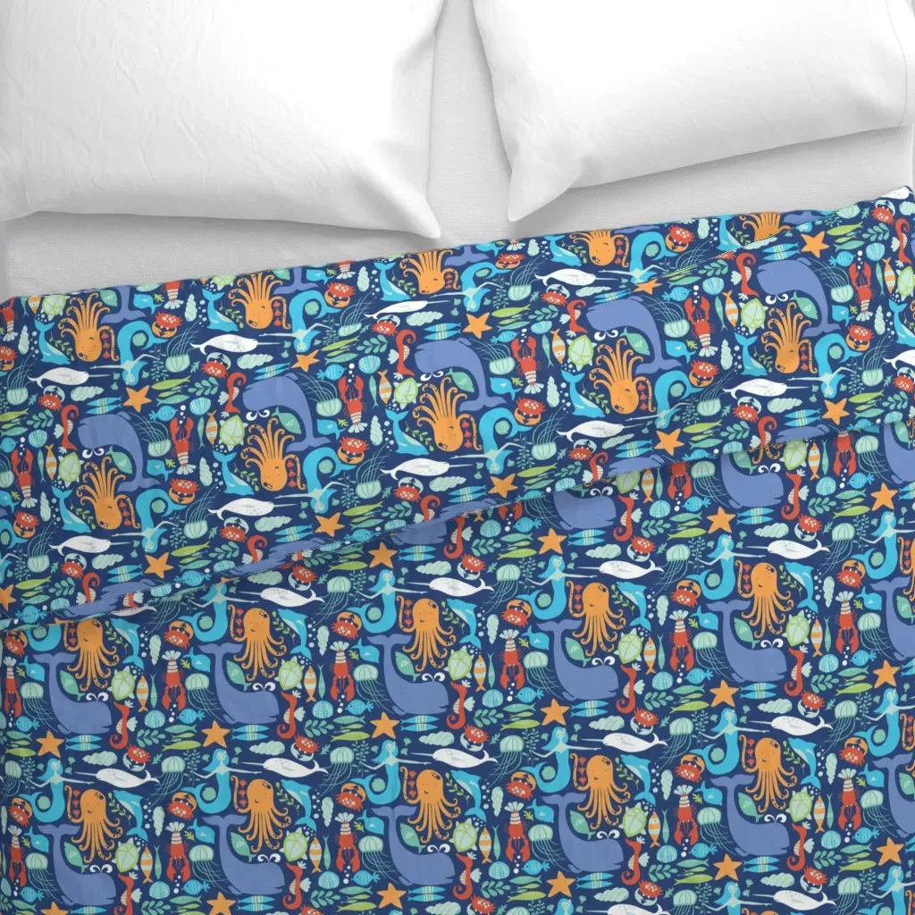 Sea Life Duvet Cover - Dark Blue alternate view