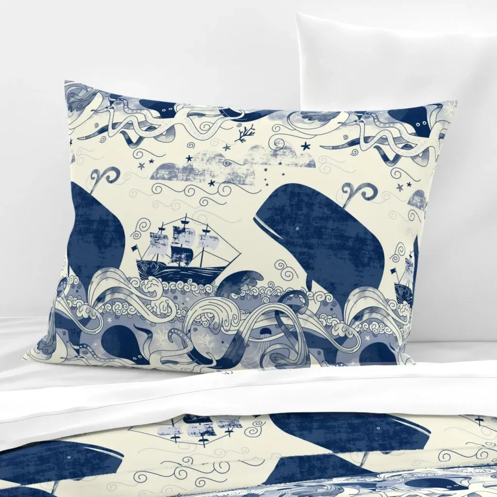Sea 'N' Me by Mount Vic and Me Standard Cushion Cover - Indigo, Cotton Sateen product