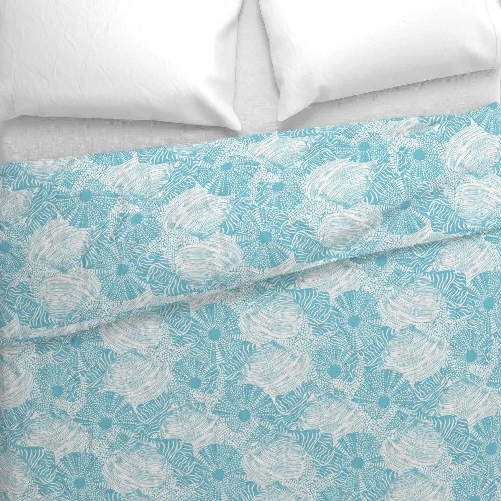 Sea Shell Medley Duvet Cover - Light Blue alternate view