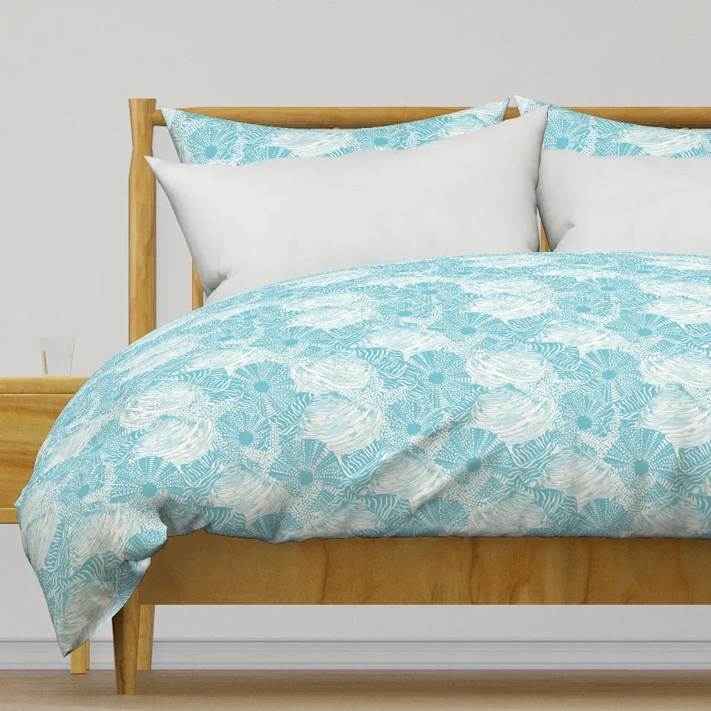 Sea Shell Medley Duvet Cover - Light Blue product