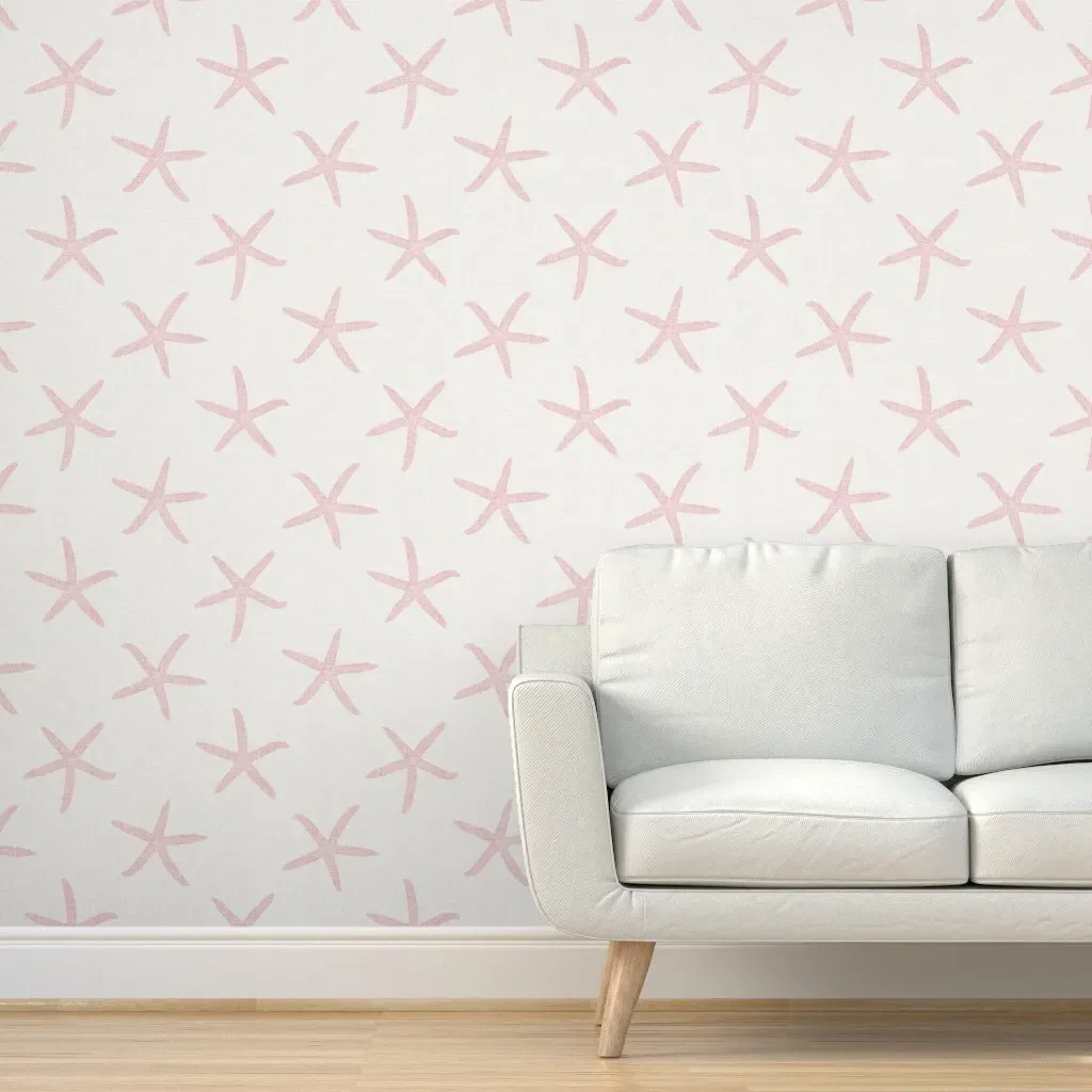 Sea Stars Peel and Stick Wallpaper - Pink, Textured product