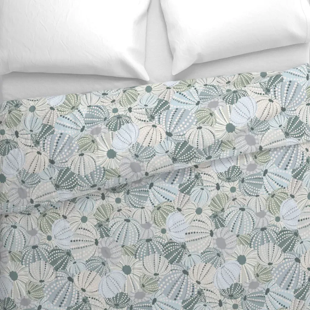 Sea Urchin Shells Duvet Cover - Light Grey alternate view