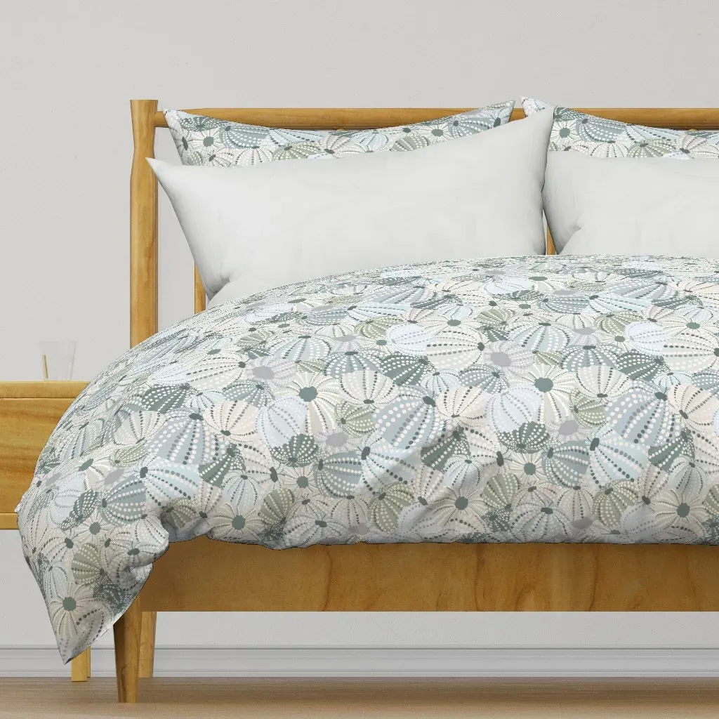 Sea Urchin Shells Duvet Cover - Light Grey product