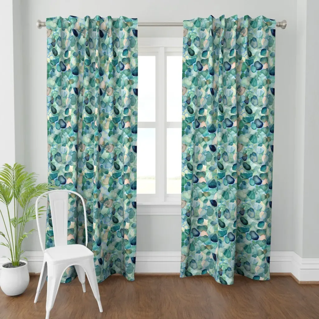 Seaglass Serenity Curtain Panel - Teal product