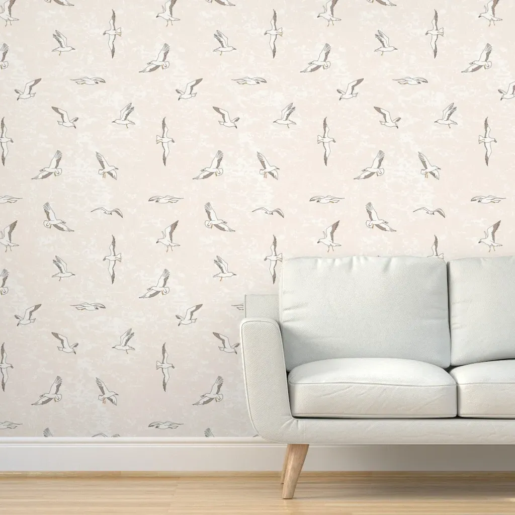 Seagulls Peel and Stick Wallpaper - Beige product