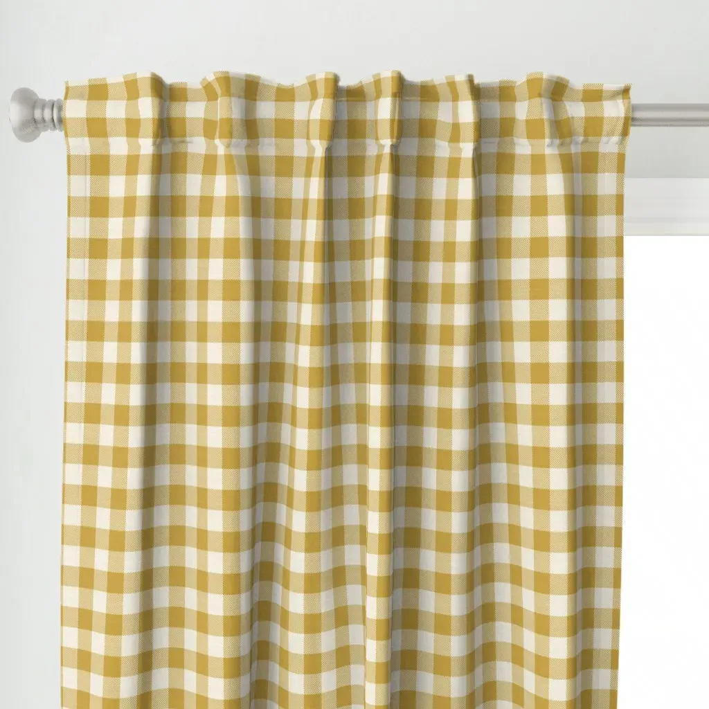 Seamless Curtain Panel - Mustard Yellow alternate view