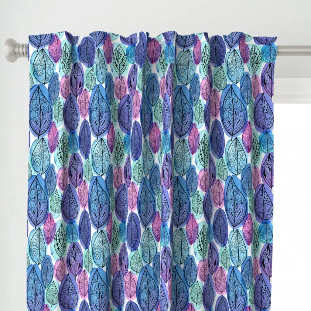 Seamless Pattern Curtain Panel - Purple alternate view