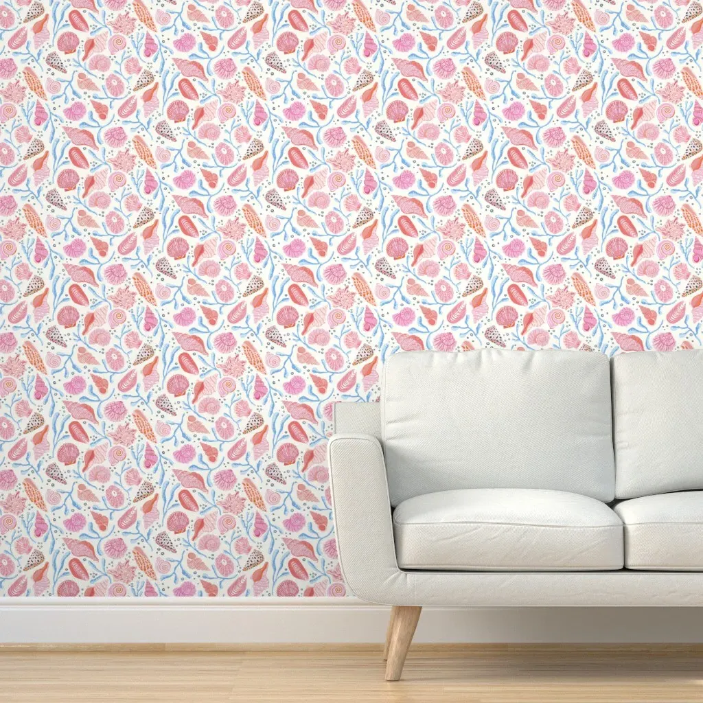 Seashells Jumbo Peel and Stick Wallpaper - Pink product
