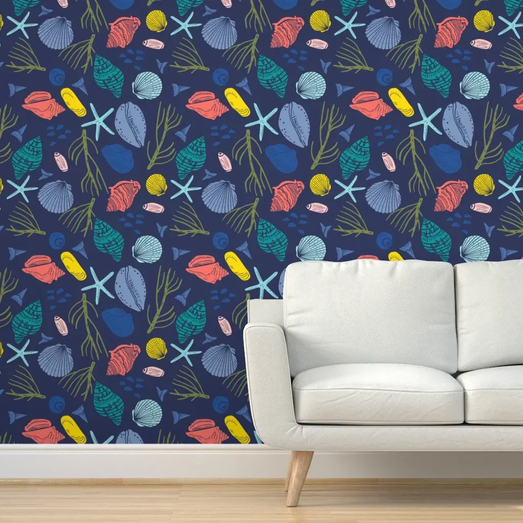 Seashells Of The Carolinas Peel and Stick Wallpaper - Teal product