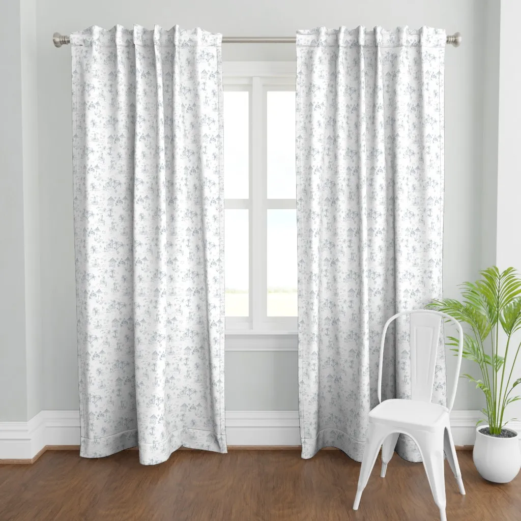 Seaside Aesthetic Curtain Panel - Light Blue product
