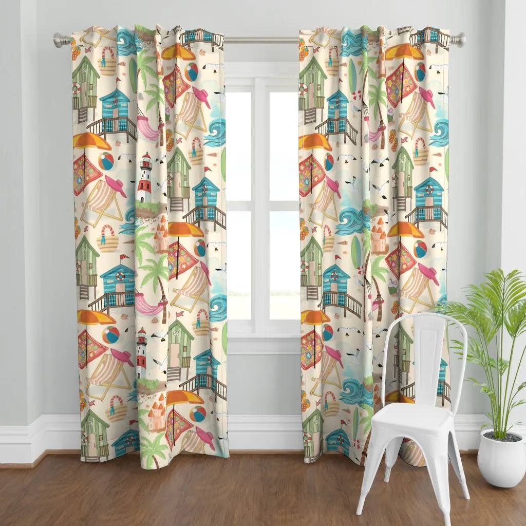 Seaside Coastal Large Curtain Panel - Blue product