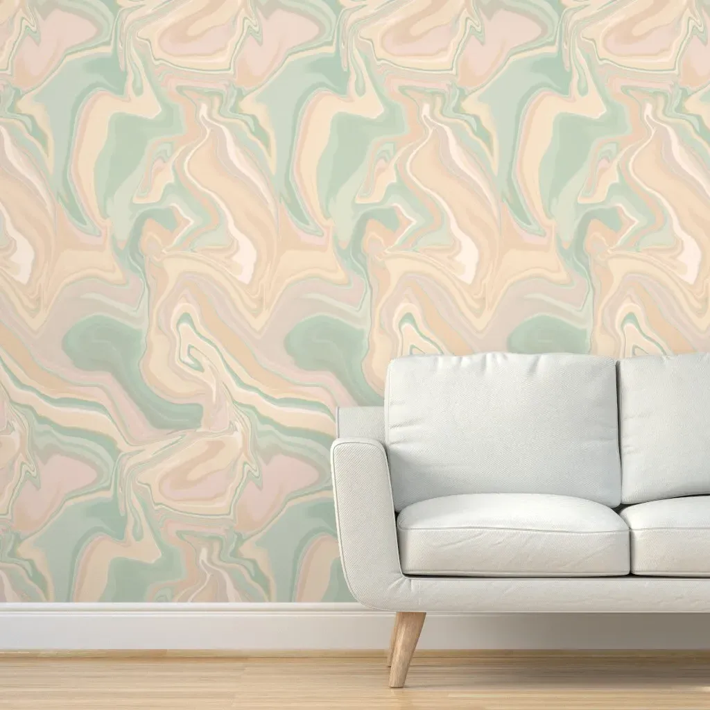 Seaside Femme Marble Peel and Stick Wallpaper - Pale Pink product