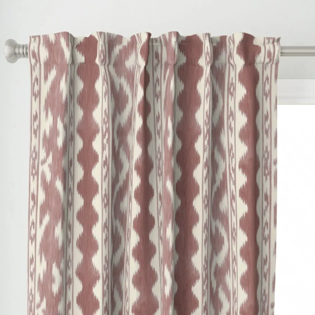 Seaside Ikat Clay Curtain Panel - Mauve alternate view
