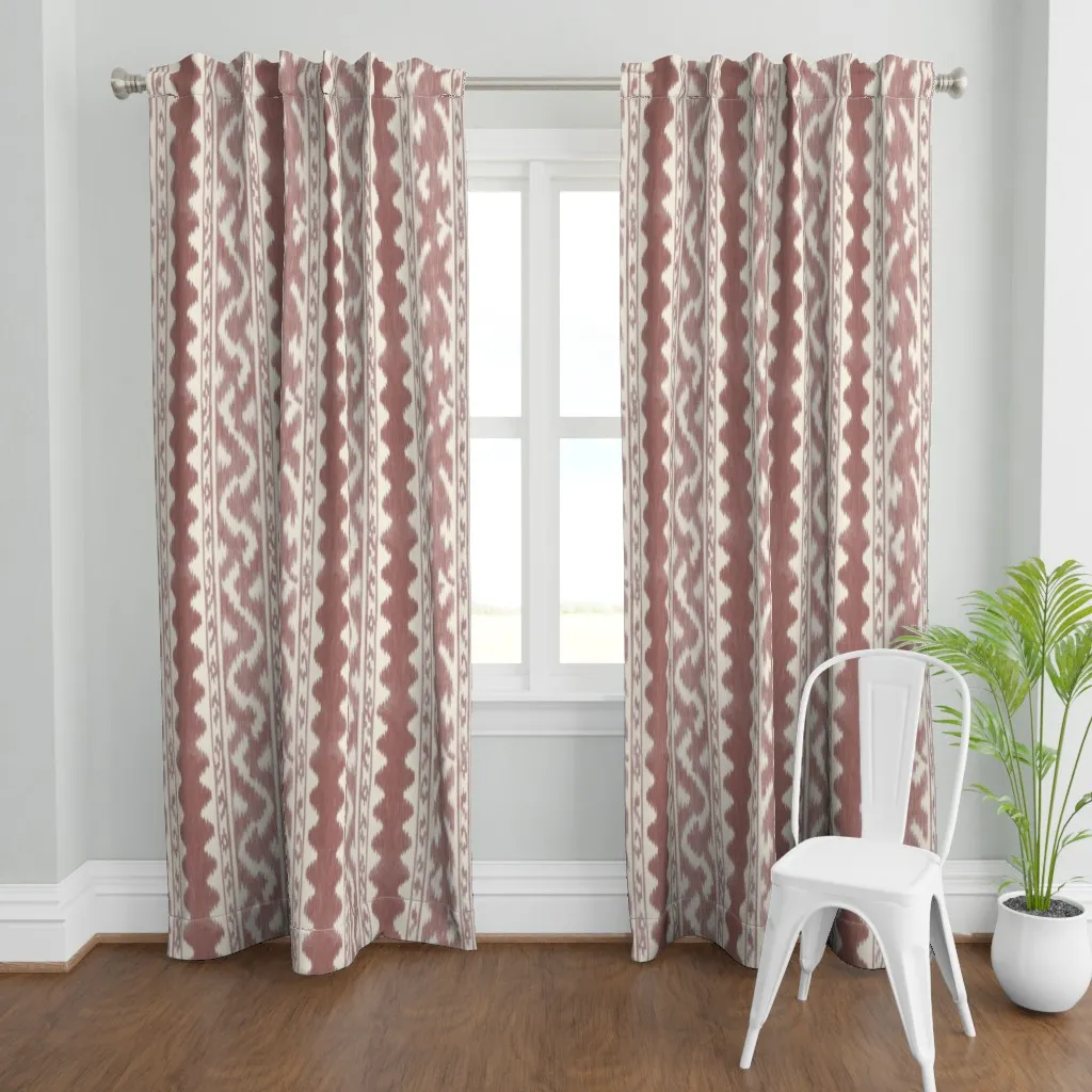Seaside Ikat Clay Curtain Panel - Mauve product
