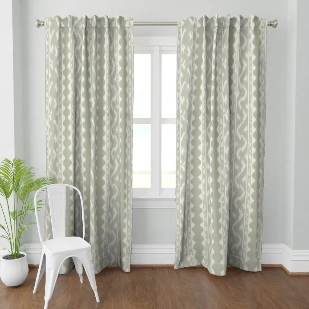 Seaside Ikat Curtain Panel - Sage product