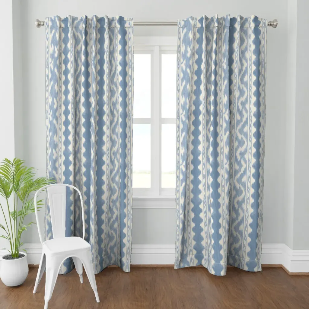 Seaside Ikat Curtain Panel - Storm Blue product
