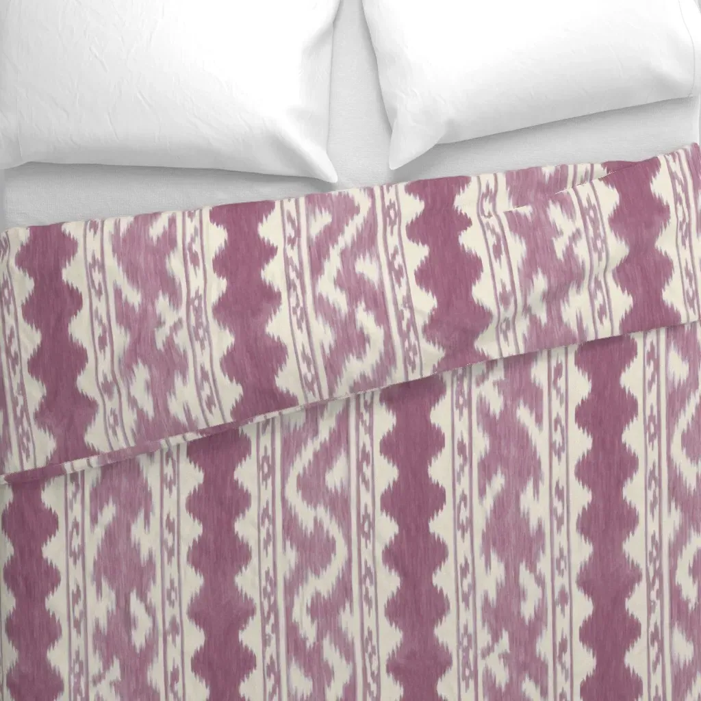 Seaside Ikat Orchid Duvet Cover - Mauve alternate view