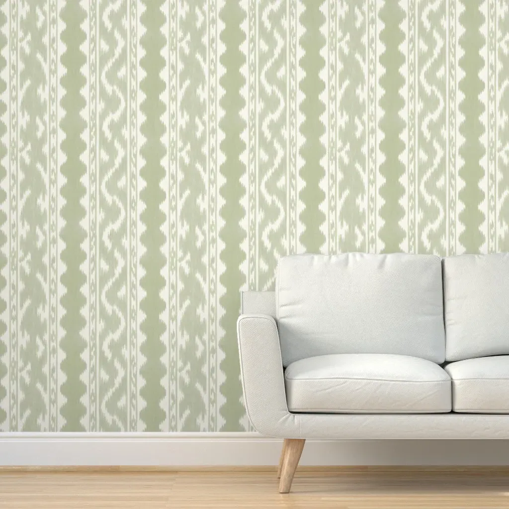 Seaside Ikat Peel and Stick Wallpaper - Sage Green product