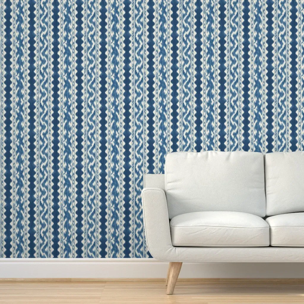 Seaside Ikat Peggy Peel and Stick Wallpaper - Blue product