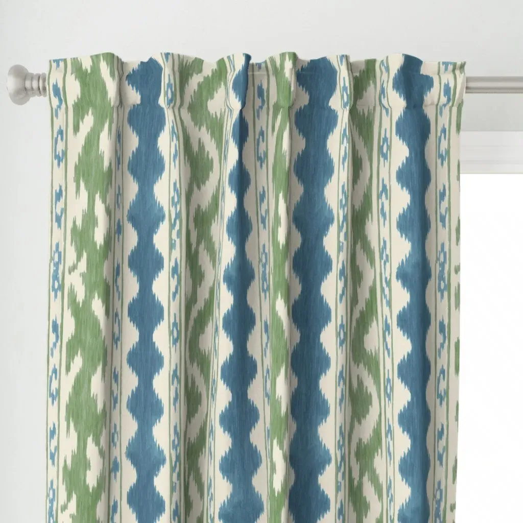 Seaside Kat Curtain Panel - Blue alternate view