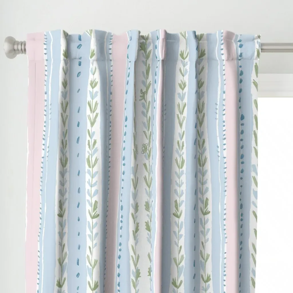 Seaside Stripe Curtain Panel - Light Blue alternate view
