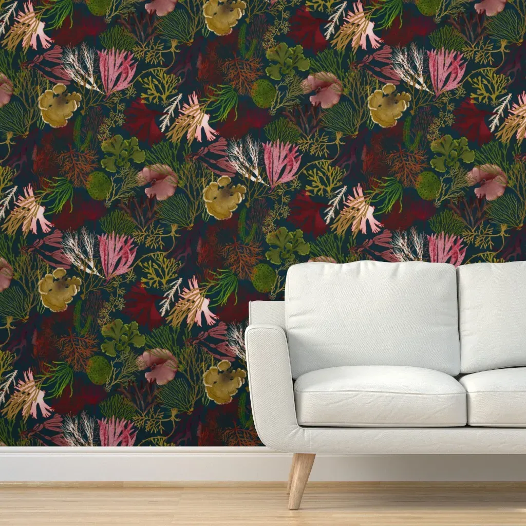 Seaweed Drift Peel and Stick Wallpaper - Navy product