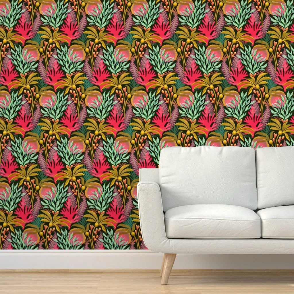 Seaweed Forest Peel and Stick Wallpaper - Dark Teal product
