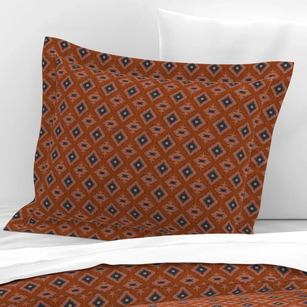 Sedona Wide Standard Flanged Pillowcase - Terracotta, Cotton Sateen product