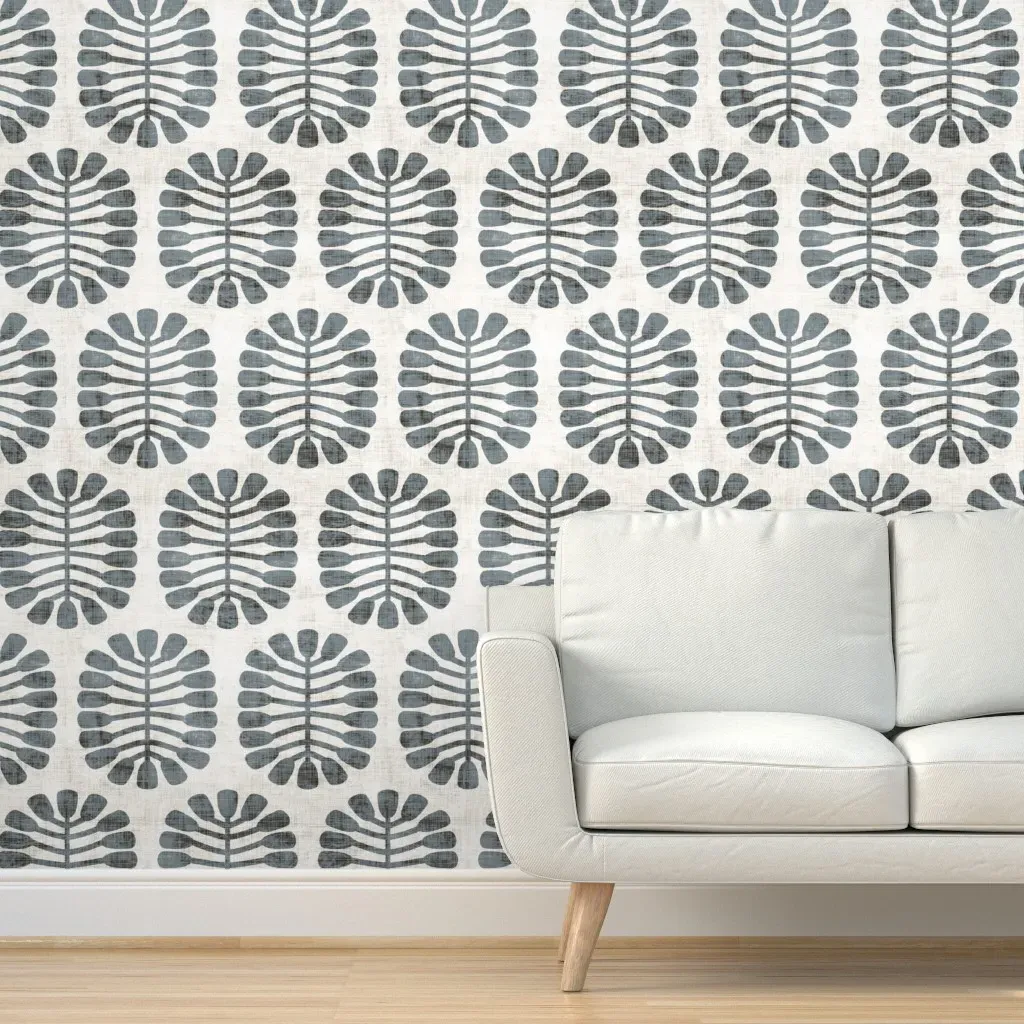 Seeded Slate Large Peel and Stick Wallpaper - Dusty Blue product