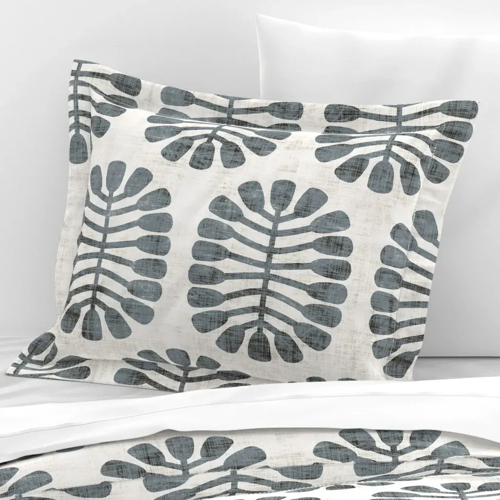 Seeded Slate Standard Flanged Pillow Sham - Dusty Blue, Cotton Sateen product