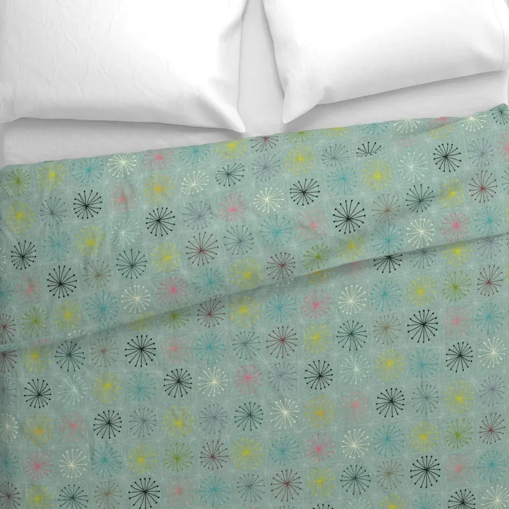 Seedheads Oriental Duvet Cover - Teal alternate view