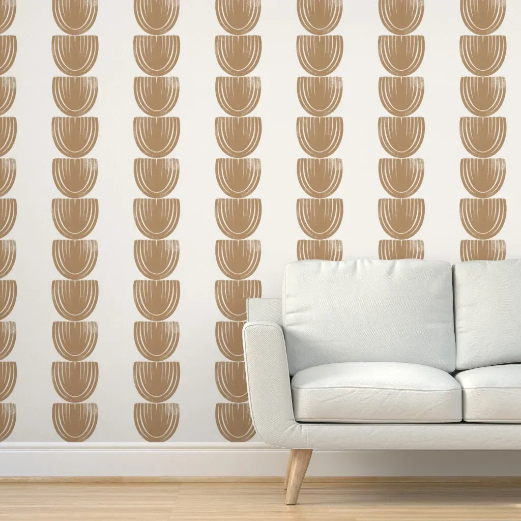 Semi Circle Wabi Sabi Japandi Peel and Stick Wallpaper - Tan product