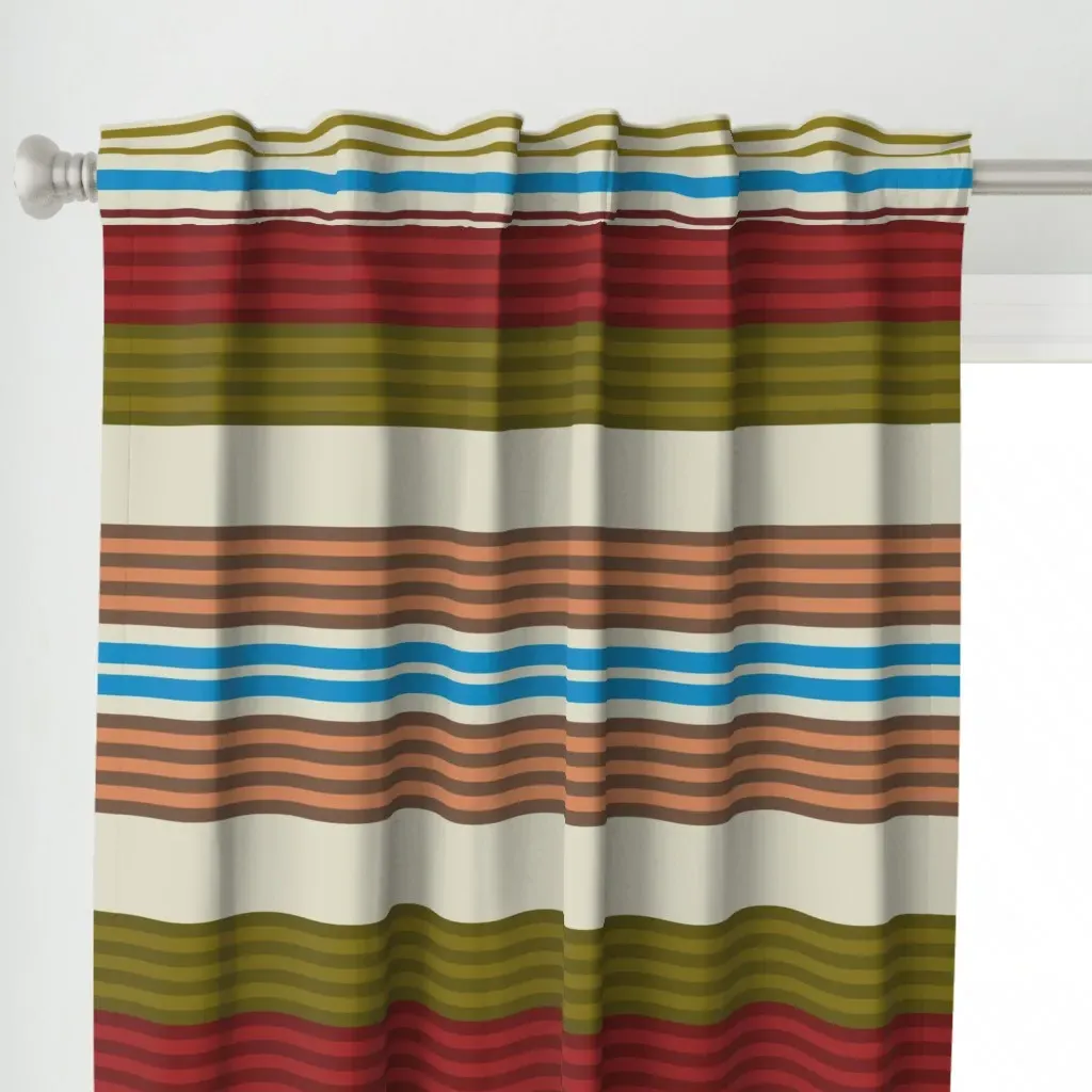 Serape Curtain Panel - Burgundy alternate view