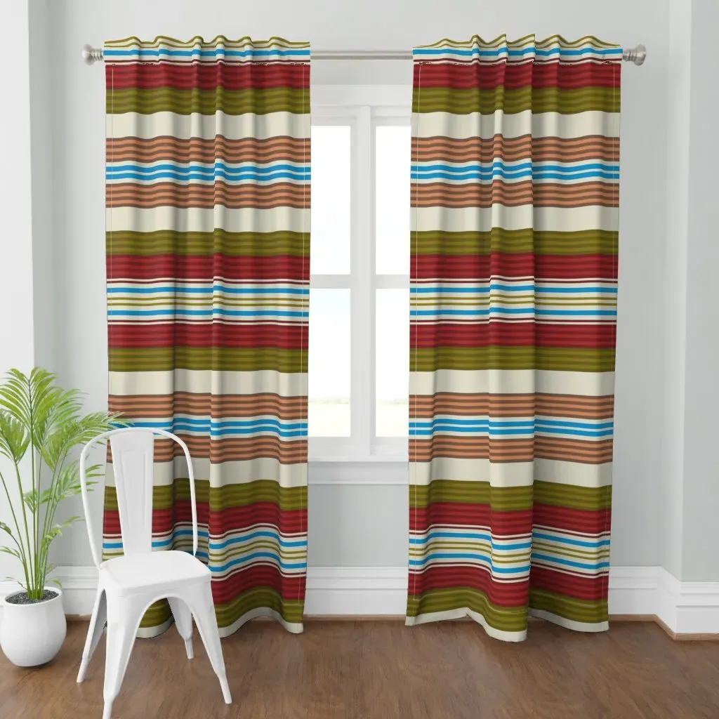 Serape Curtain Panel - Burgundy product