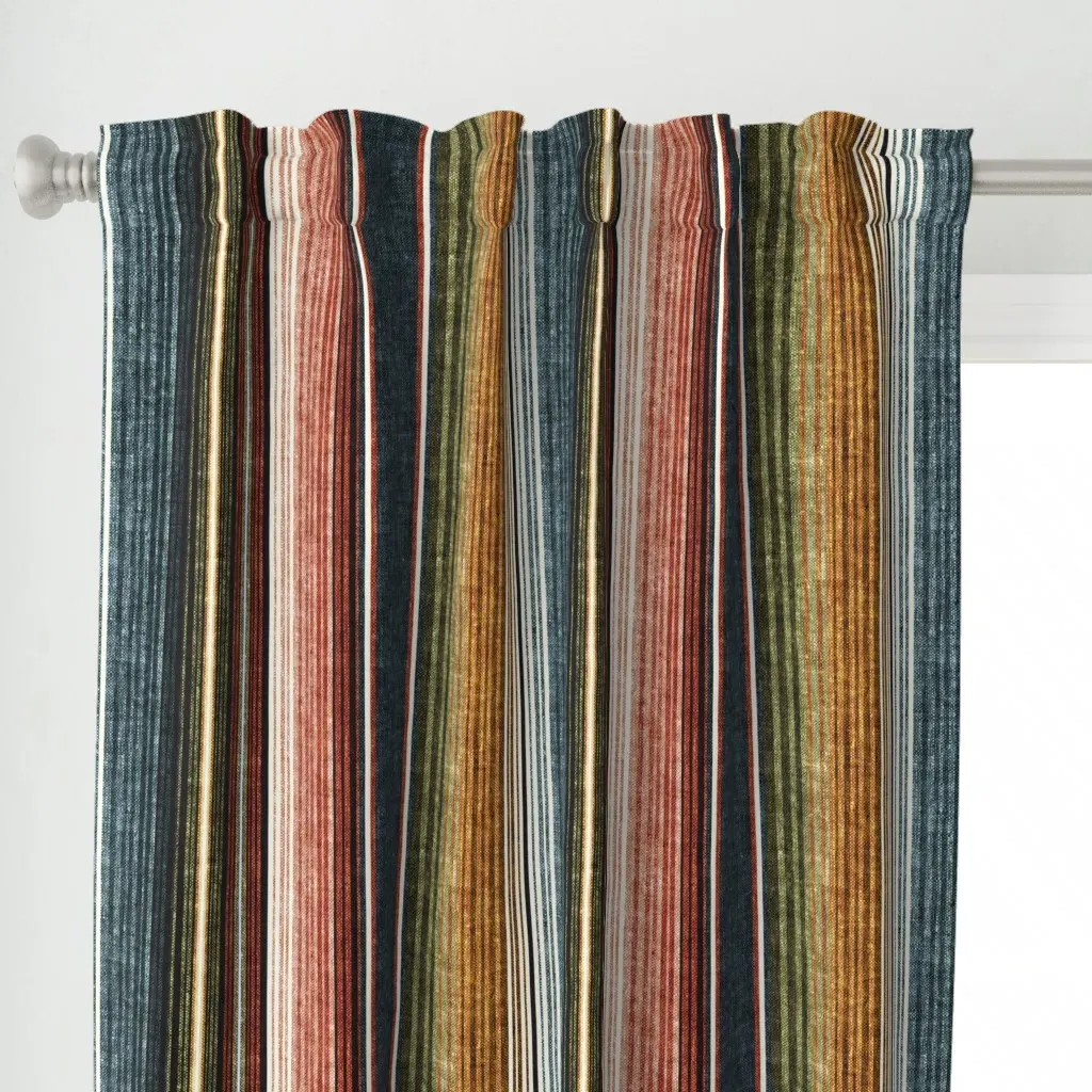 Serape Southwest Stripes Curtain Panel - Mustard Yellow alternate view