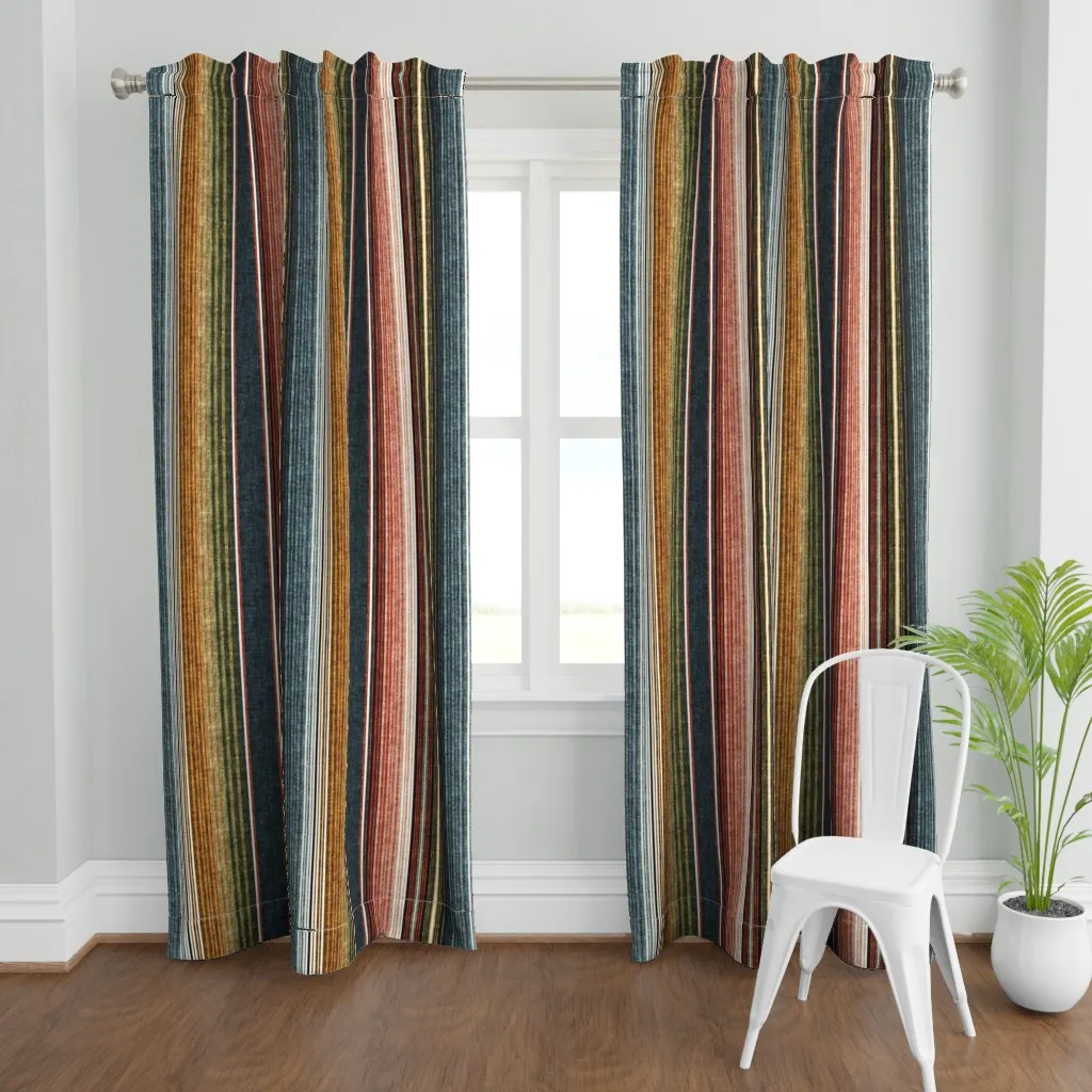 Serape Southwest Stripes Curtain Panel - Mustard Yellow product